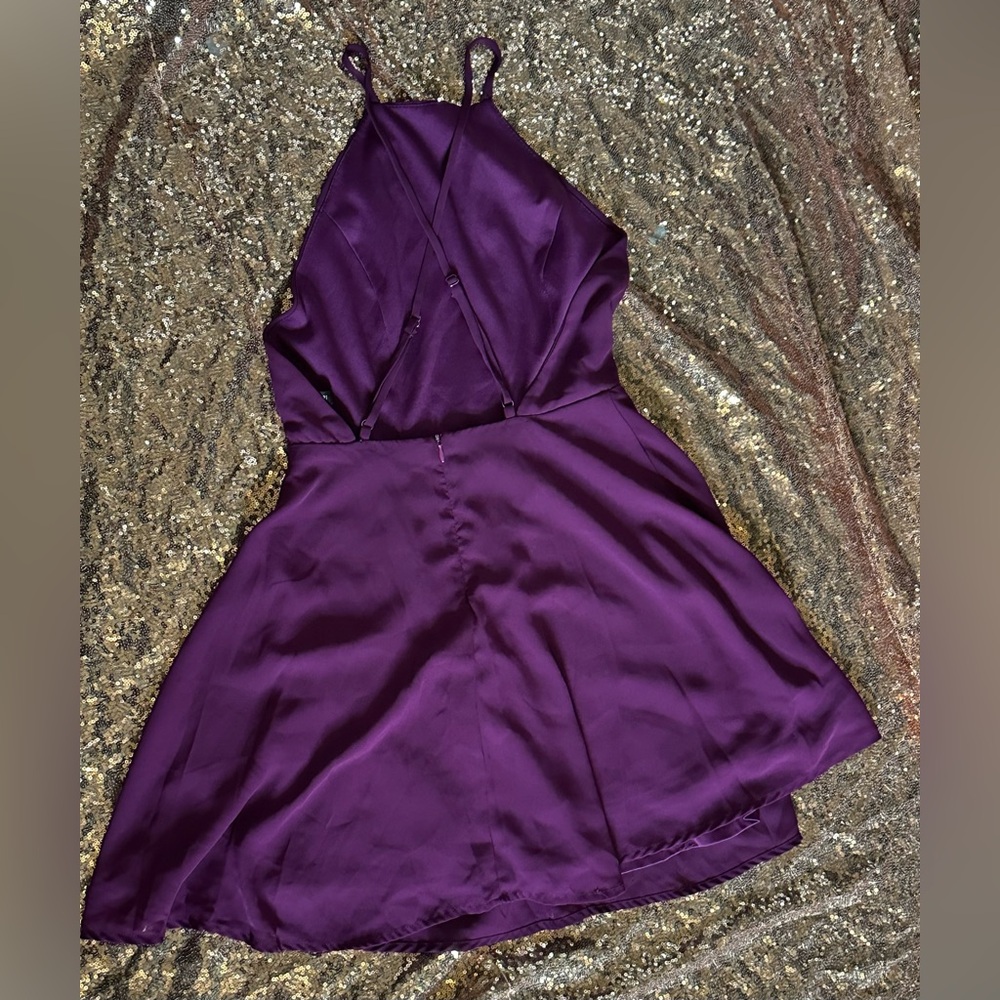 Forever 21 Women Purple  Backless Mini Dress Size Small - Picture 6 of 8